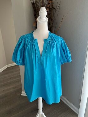 NWT Sugarlips Blue Puff-Sleeve Tunic Size 2X